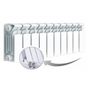 Биметаллический радиатор Rifar Base Ventil 200, 10 секций, с нижним левым подключением