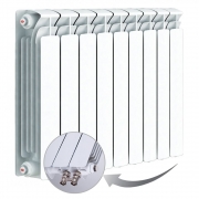 Биметаллический радиатор Rifar Base Ventil 500, 9 секций, с нижним левым подключением