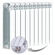 Биметаллический радиатор Rifar Base Ventil 500, 10 секций, с нижним левым подключением