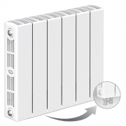 Биметаллический радиатор Rifar Supremo Ventil 350, 6 секций, с нижним правым подключением